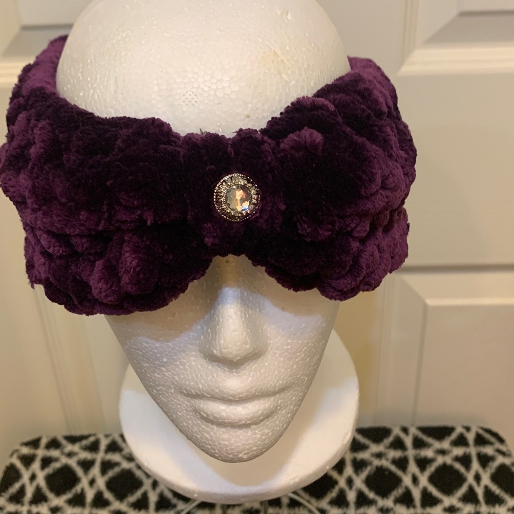 Elegant Eggplant Purple Knit Headband